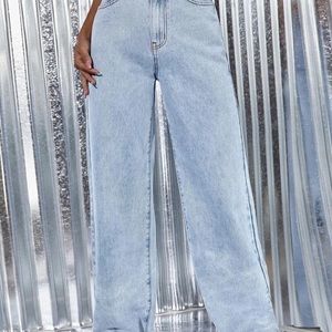 SHEIN Light Wash Wide Leg Jeans